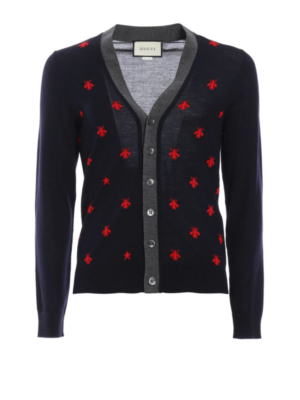 GUCCI: cardigans - Bee and star wool cardigan