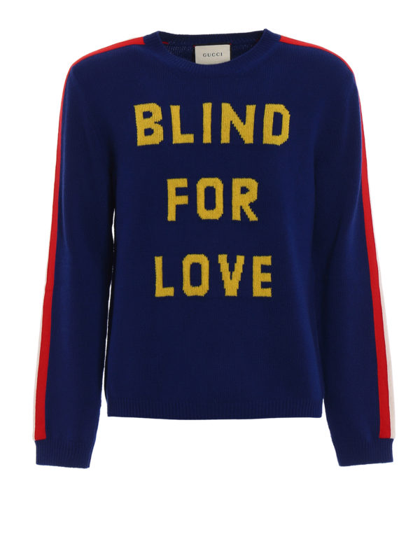 GUCCI: Strickpullover mit Rundhalsausschnitt - Rundhalspullover - Blau