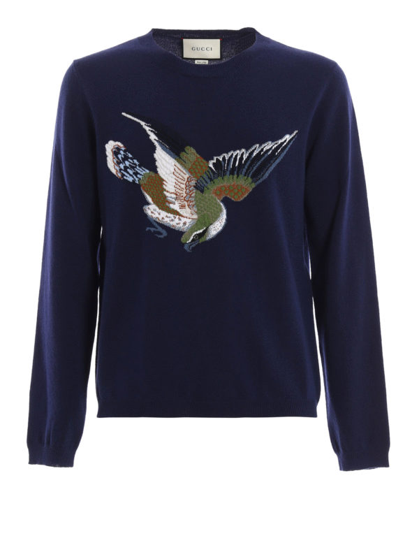 GUCCI: crew necks - Embroidered wool pullover