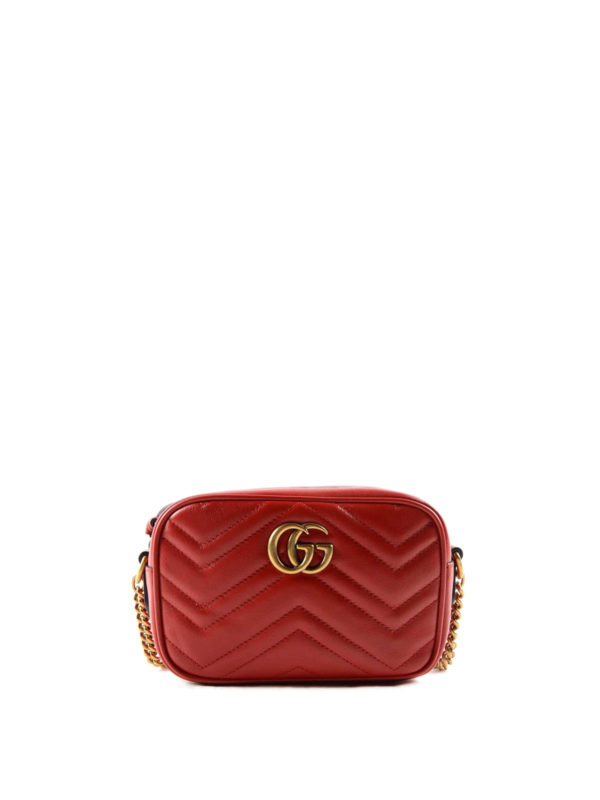 GUCCI: クロスボディバッグ - クロスボディバッグ Gg Marmont - 赤