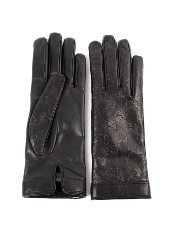 GUCCI: gloves - Leather GG gloves