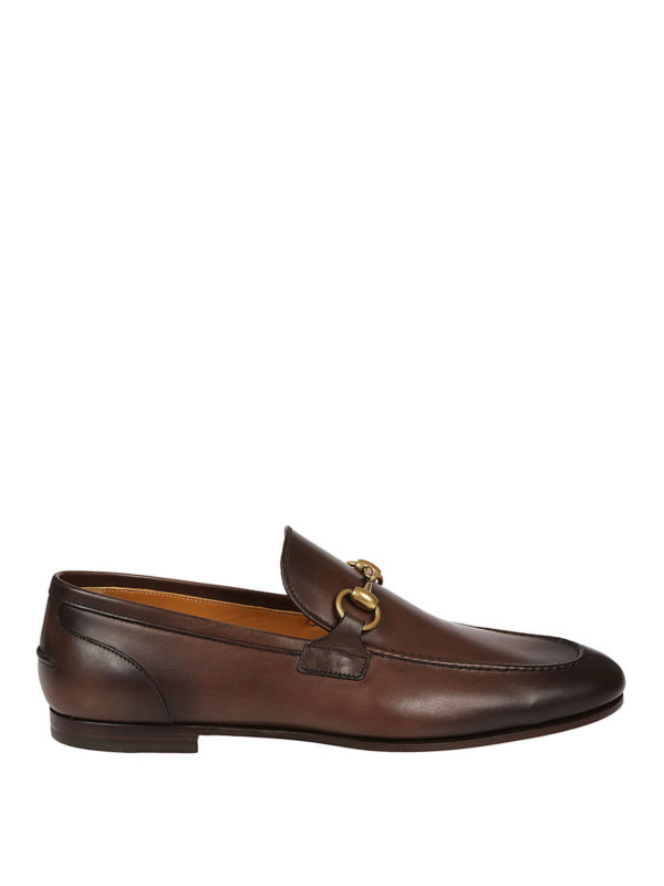 GUCCI: Loafers & Slippers - Jordaan brushed leather loafers
