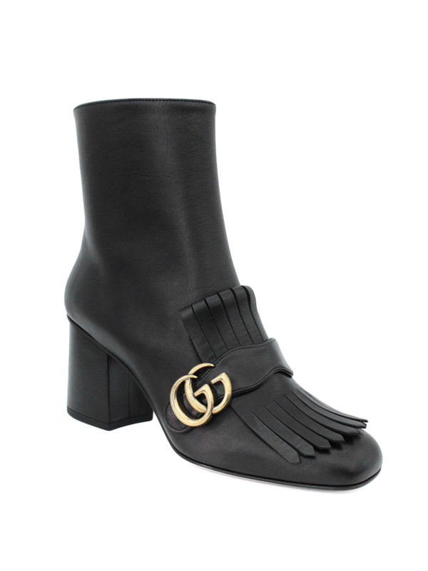 GUCCI: tronchetti online - Stivaletto con frange e GG