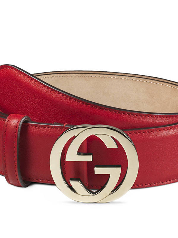 GUCCI: belts online - GG buckle leather belt