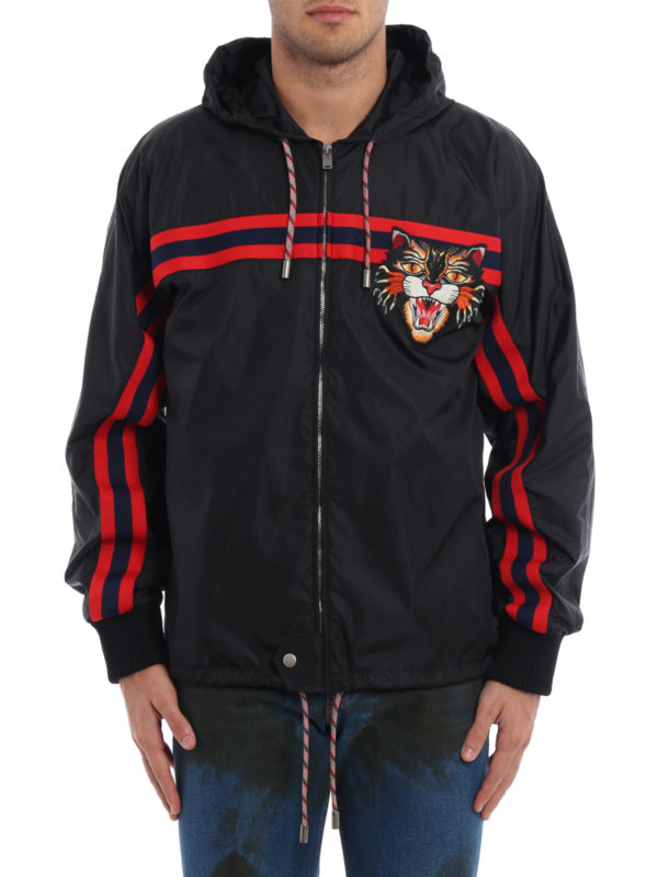 GUCCI: casual jackets online - Angry Cat patch windbreaker
