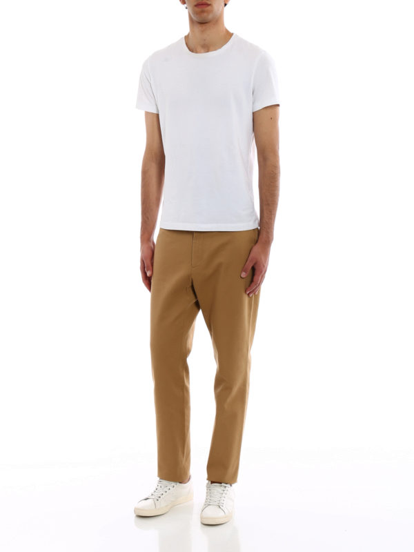GUCCI: casual trousers online - Beige cotton drill chino trousers
