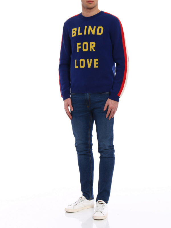 GUCCI: Strickpullover mit Rundhalsausschnitt online - Rundhalspullover - Blau