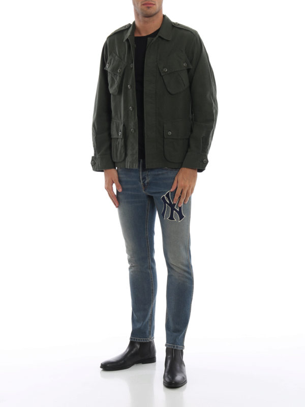 GUCCI: straight leg jeans online - Jeans with NY Yankees™ patch