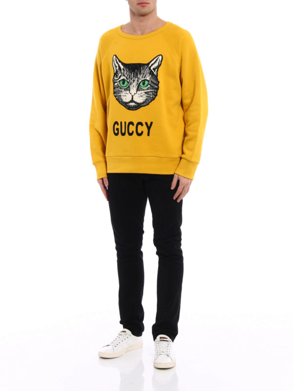 GUCCI: Sweatshirts & Sweaters online - Guccy embroidered cotton sweatshirt