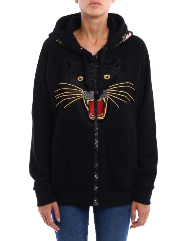 GUCCI: Sweatshirts & Sweaters online - Tiger patch over hoodie