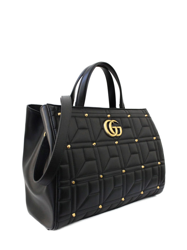 GUCCI: totes bags online - Marmont stud leather medium tote