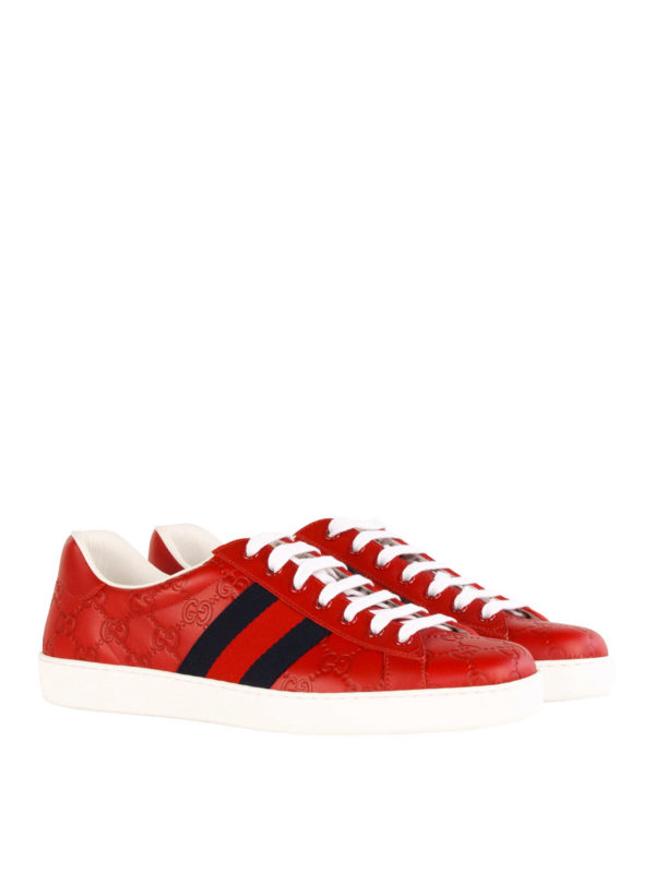 GUCCI: trainers online - Guccissima leather web sneakers