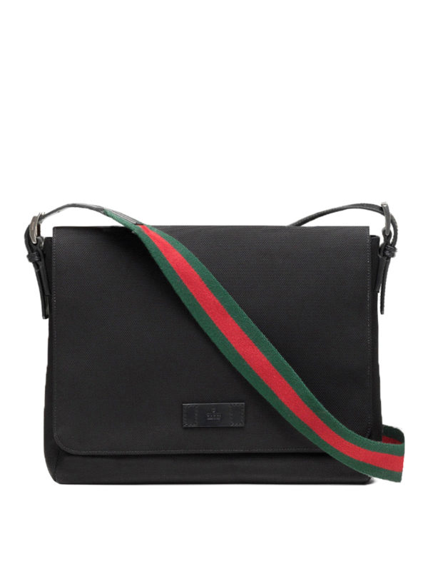 GUCCI: shoulder bags - Techno canvas small messenger bag