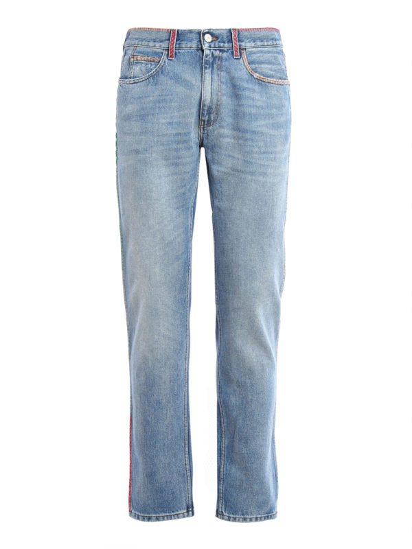GUCCI: straight leg jeans - Embroidered vintage jeans