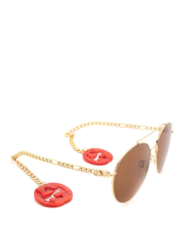 GUCCI: Sonnenbrillen - Sonnenbrille - Gold