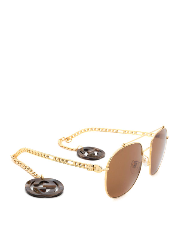 GUCCI: Lunettes de soleil - Lunettes De Soleil - Or
