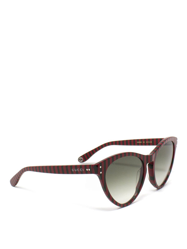 GUCCI: sunglasses - Stripe pattern acetate sunglasses