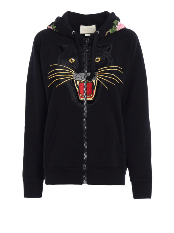 GUCCI: Sweatshirts & Sweaters - Tiger patch over hoodie