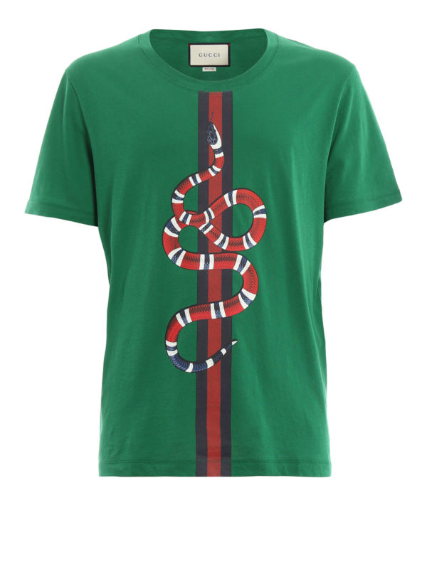 GUCCI: t-shirts - Snake print t-shirt