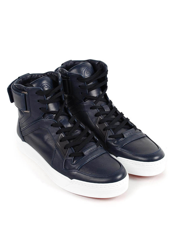 GUCCI: trainers - Leather high-top trainers