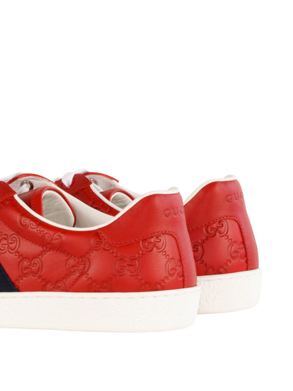 Guccissima leather web sneakers shop online: GUCCI