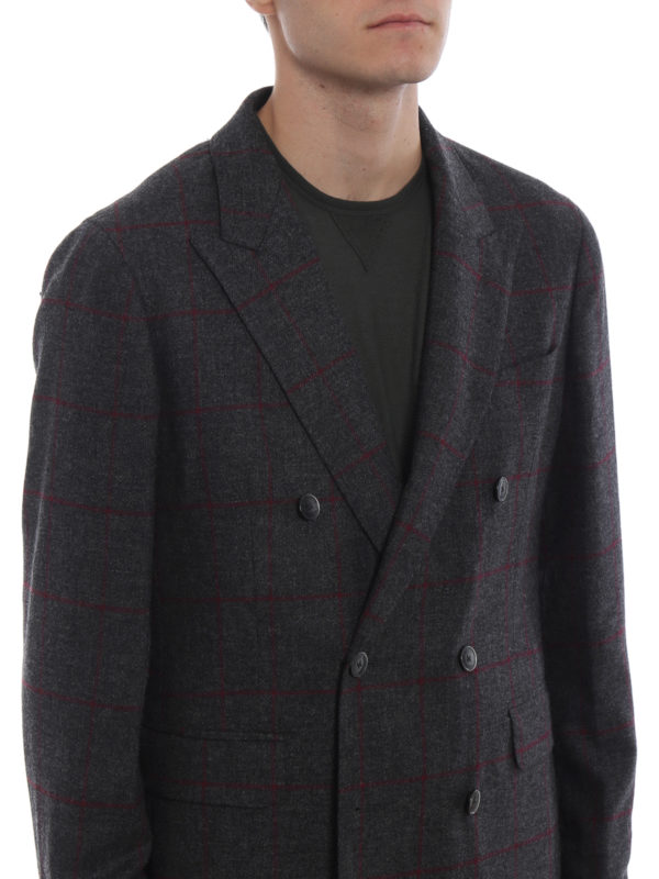 HACKETT buy online Check wool double-breasted blazer