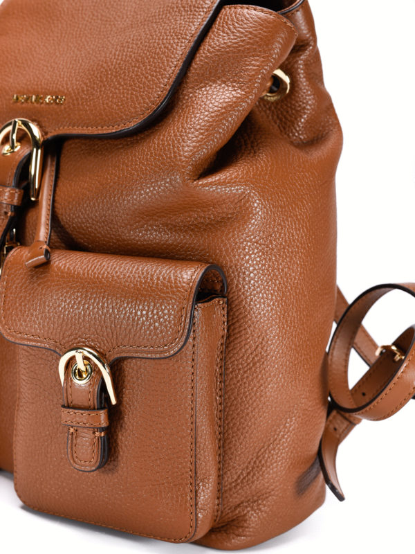 Hammered leather backpack shop online: MICHAEL KORS