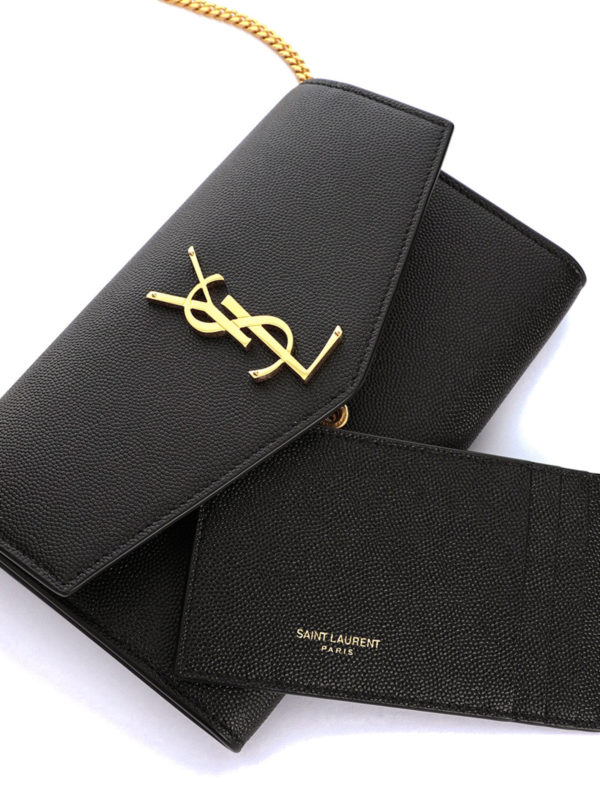 Hammered leather crossbody wallet shop online: SAINT LAURENT