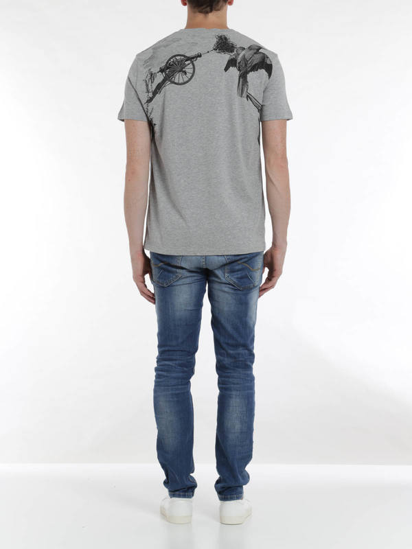 Harness print t-shirt shop online: ALEXANDER MCQUEEN