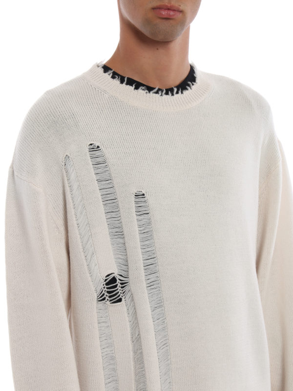 HELMUT LANG buy online Distressed wool sweater