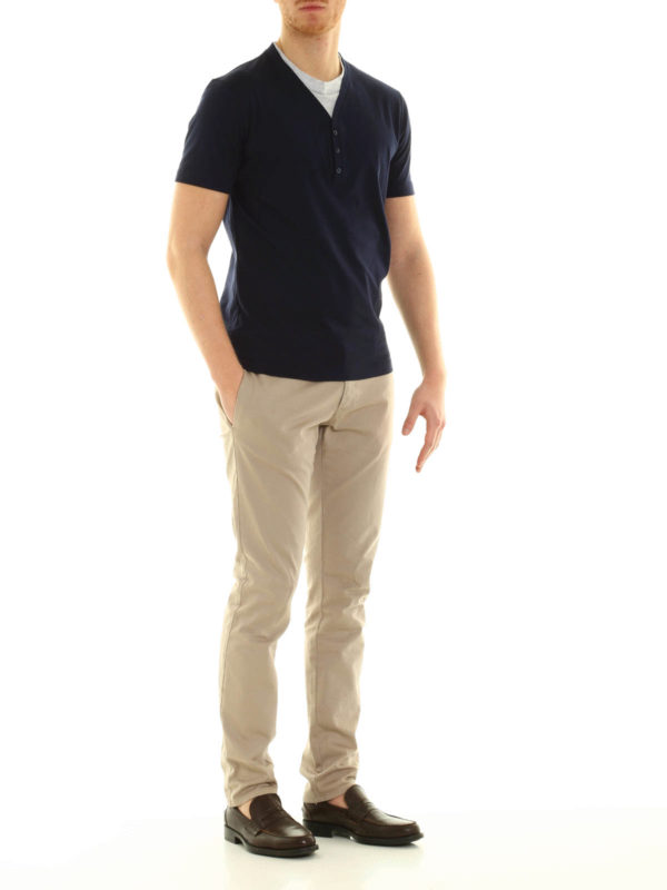 Henley collar T-shirt shop online: BRUNELLO CUCINELLI