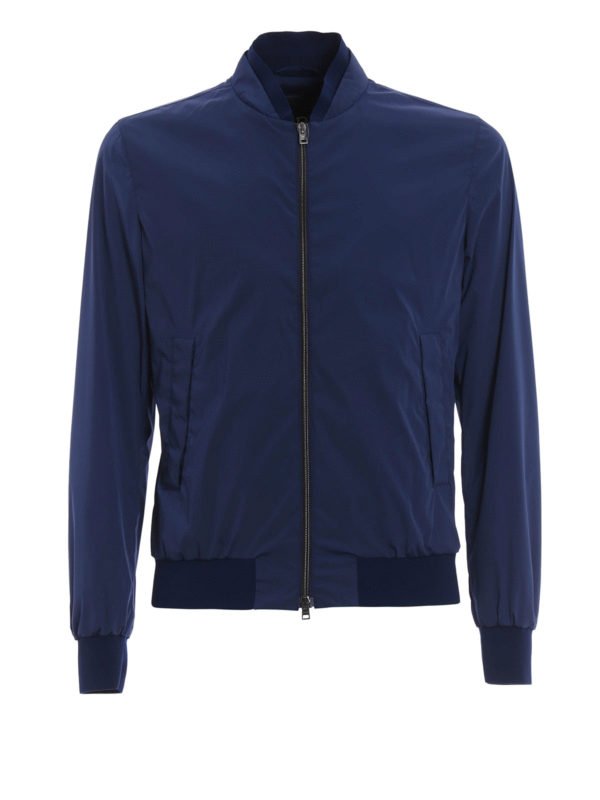 HERNO: Chaquetas Bomber - Chaqueta Bomber Azul Para Hombre