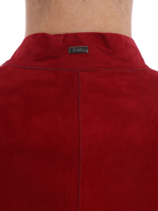 HERNO buy online Dark red suede bomber