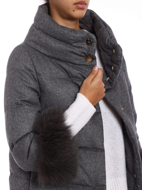 HERNO buy online Fur cuffs cashmere padded jacket