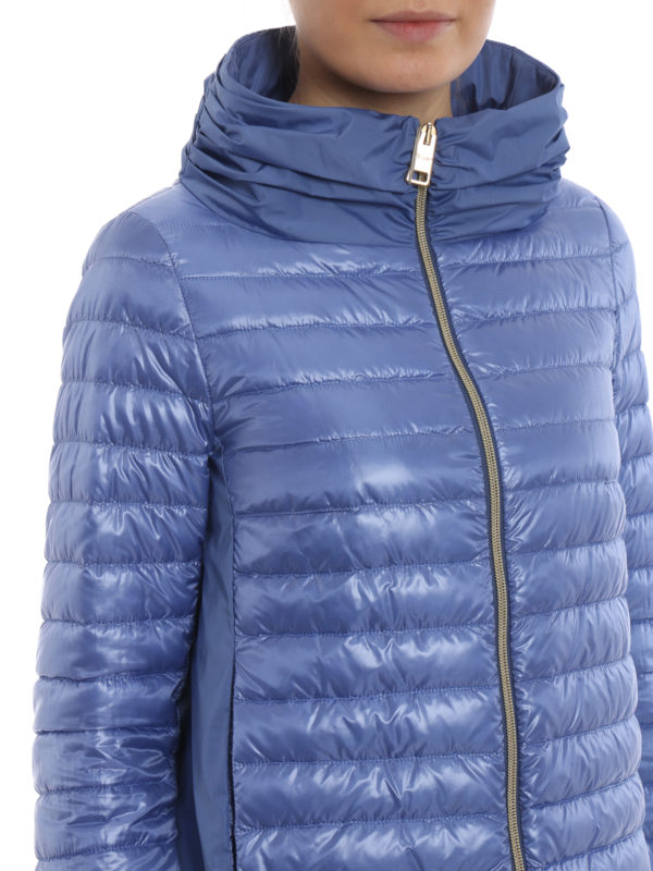 HERNO buy online Light blue asymmetric puffer jacket