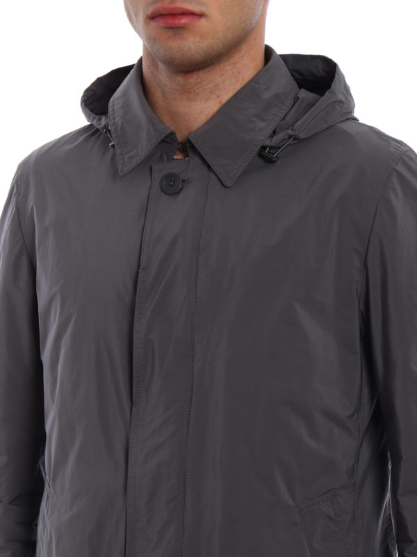 HERNO buy online Lightweight nylon grey overcoat