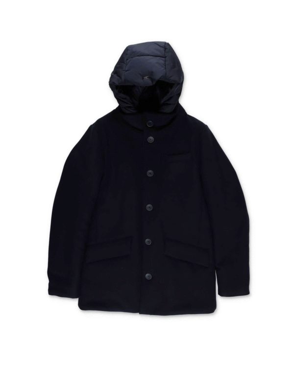 HERNO: coats - Short blue coat