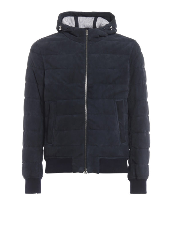 HERNO: Lederjacken - Lederjacke - Blau