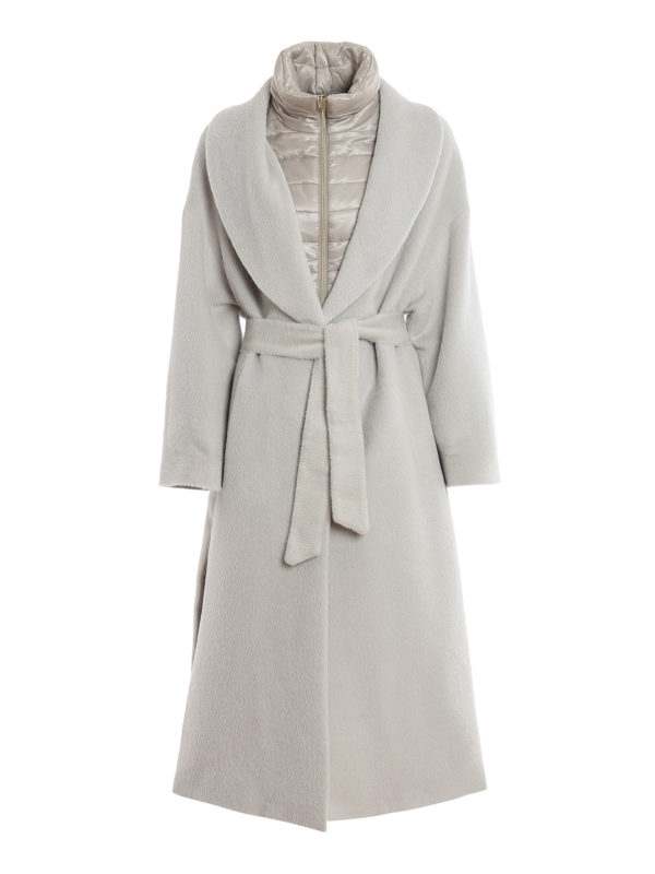 HERNO: long coats - Removable double front alpaca coat