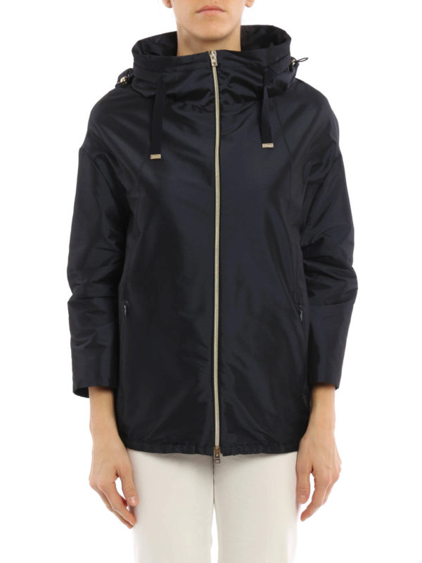 HERNO: casual jackets online - Egg-shaped satin rain jacket