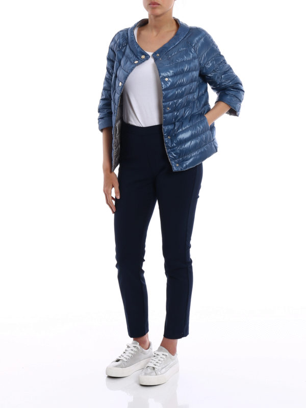 HERNO: padded jackets online - Boat neck reversible puffer jacket