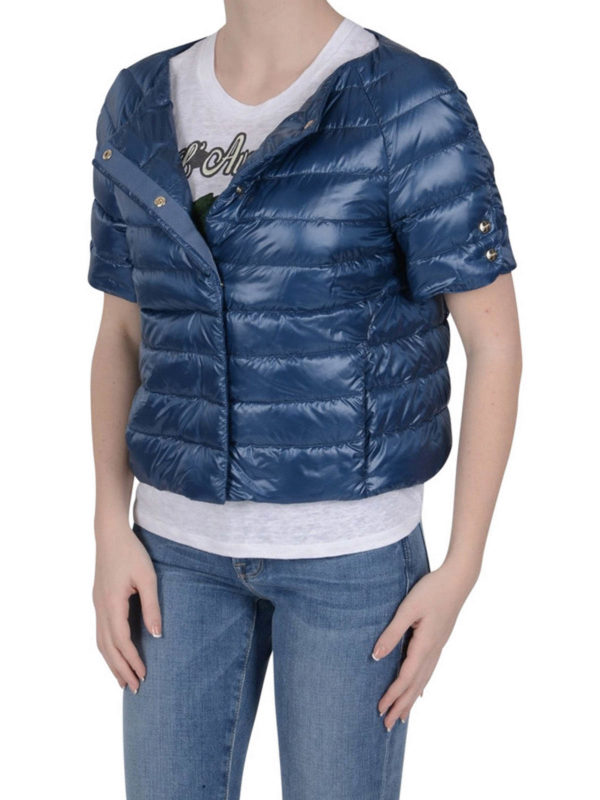 HERNO: padded jackets online - Cropped short sleeved padded jacket