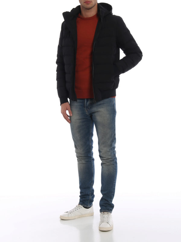 HERNO: padded jackets online - Laminar-GORE® WINDSTOPPER® black down jacket