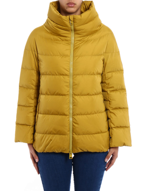 HERNO: padded jackets online - Lightweight yellow puffer jacket