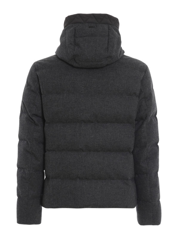 HERNO: padded jackets online - Mélange wool blend puffer jacket