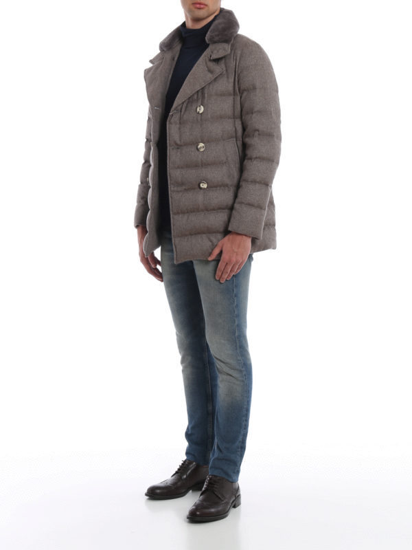 HERNO: padded jackets online - Silk and cashmere blend puffer jacket