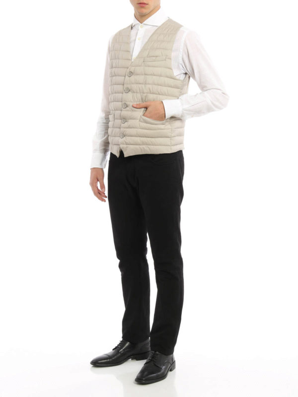 HERNO: Kurze Daunenjacken online - Weste Fur Herren - Hellbeige