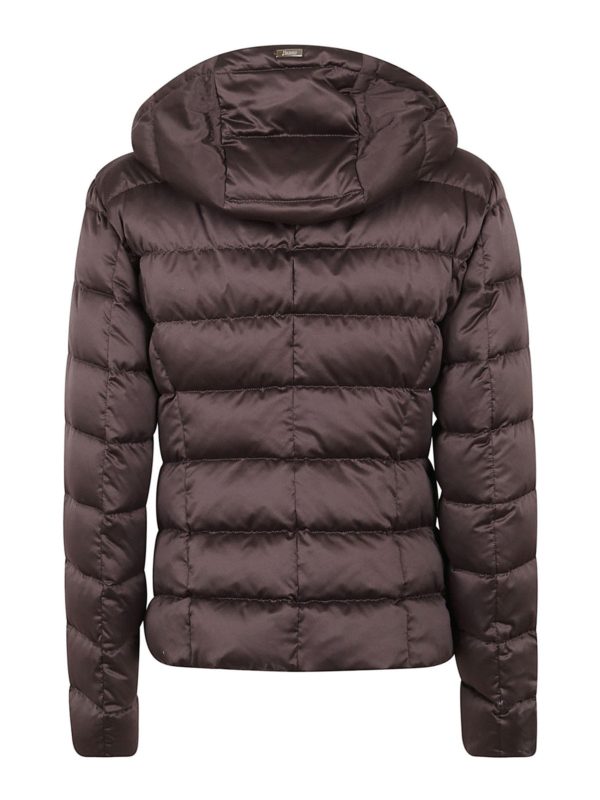 HERNO: padded jackets online - Tech fabric padded hooded jacket