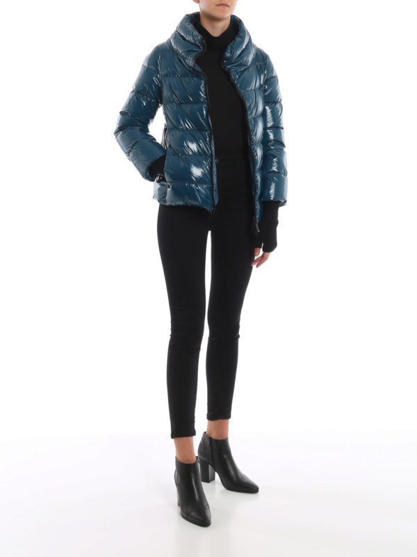 HERNO: padded jackets online - Vinyl effect puffer jacket