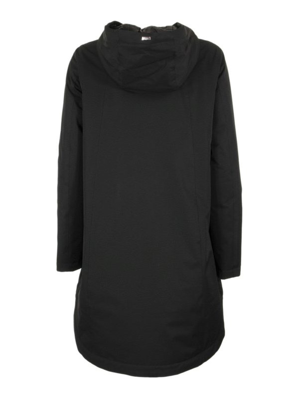 HERNO: parka online - Parka nero con maxi coulisse